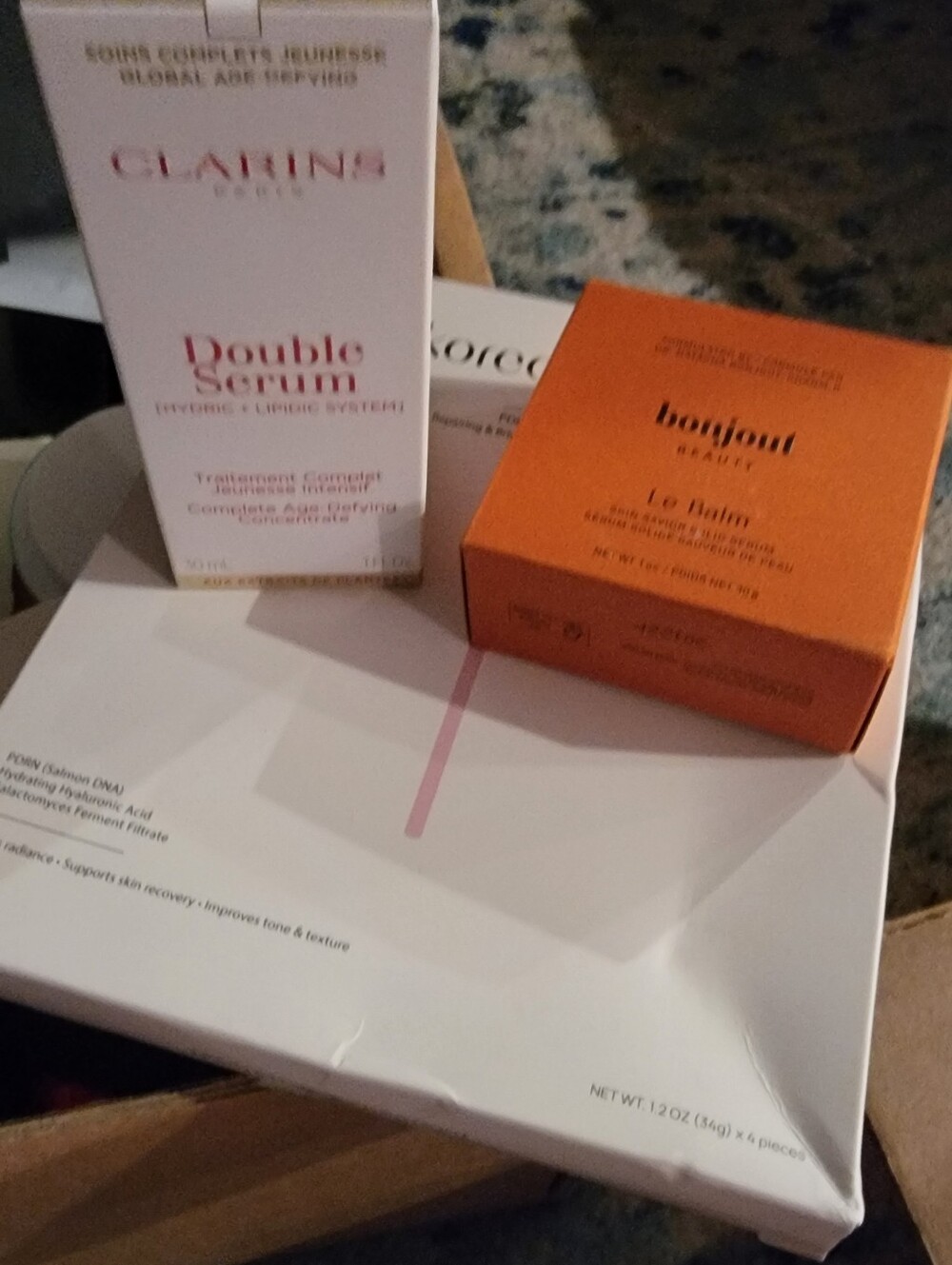 A box of brand new items from Sephora. Such Fun Facial Items To Give A Try